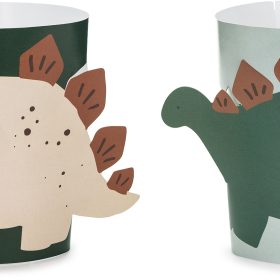 PARTYDECO Bechermanschetten NKP2 Dinoaurier 6 Stück