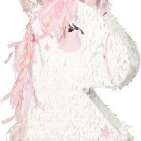 PARTYDECO Faltbare Pinata 41x48x10cm PINS3 Einhornkopf