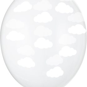 PARTYDECO Ballons 30cm SB14C-230-09 Wolken, klar 6 Stück