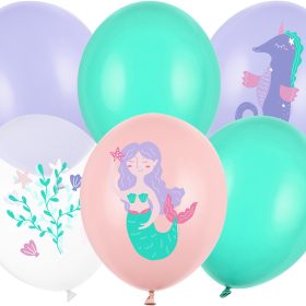 PARTYDECO Ballons 30cm SB14P-323-00 Meereswelt 6 Stück