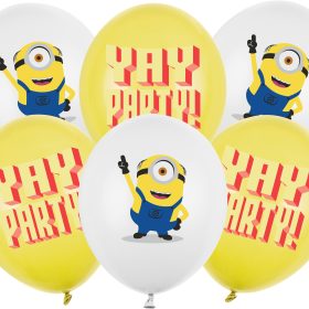 PARTYDECO Ballons, strong 30cm SB14P-349-00 Minions, mix 6 Stück