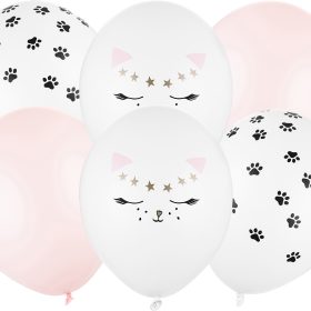 PARTYDECO Ballons 30cm SB14P3060006 Kätzchen 6 Stück