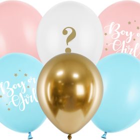 PARTYDECO Ballons 30cm SB14P3080006 Boy or Girl 6 Stück