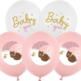 PARTYDECO Ballons 30cm SB14P3370006 Baby Girl, rosa 6 Stück