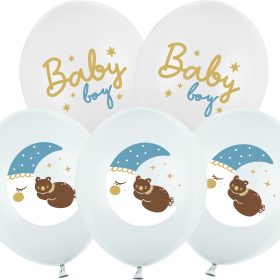 PARTYDECO Ballons 30cm SB14P3380006 Baby Boy, blau 6 Stück