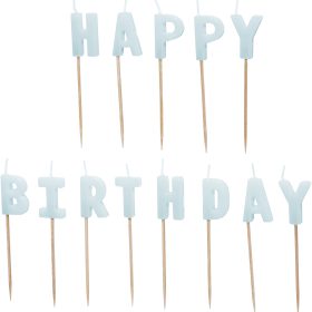 PARTYDECO Kerzen Happy Birthday SCS-13-011J hellblau