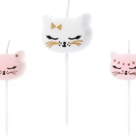 PARTYDECO Geburtstagskerzen SCS-4 Kätzchen 6 Stück
