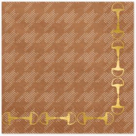PARTYDECO Servietten 33x33cm SP33-104 Steigbügel 12 Stück