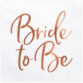 PARTYDECO Servietten 33x33cm SP33-76-019R Bride to be 20 Stück