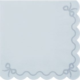 PARTYDECO Servietten Rüsche 33x33cm SP33-87-093 hellblau 12 Stück