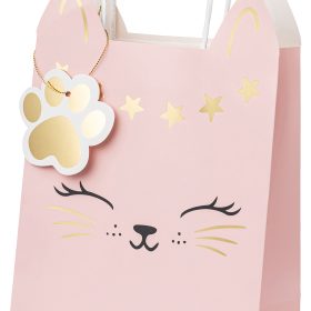 PARTYDECO Geschenktasche 18x10.5x27.5cm TNP34 Katze rosa