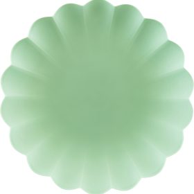 PARTYDECO Teller Rüsche 22cm TPL1-109 hellgrün 4 Stück