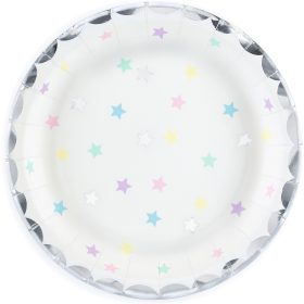 PARTYDECO Teller 18cm TPP14 Einhorn, Sterne 6 Stück