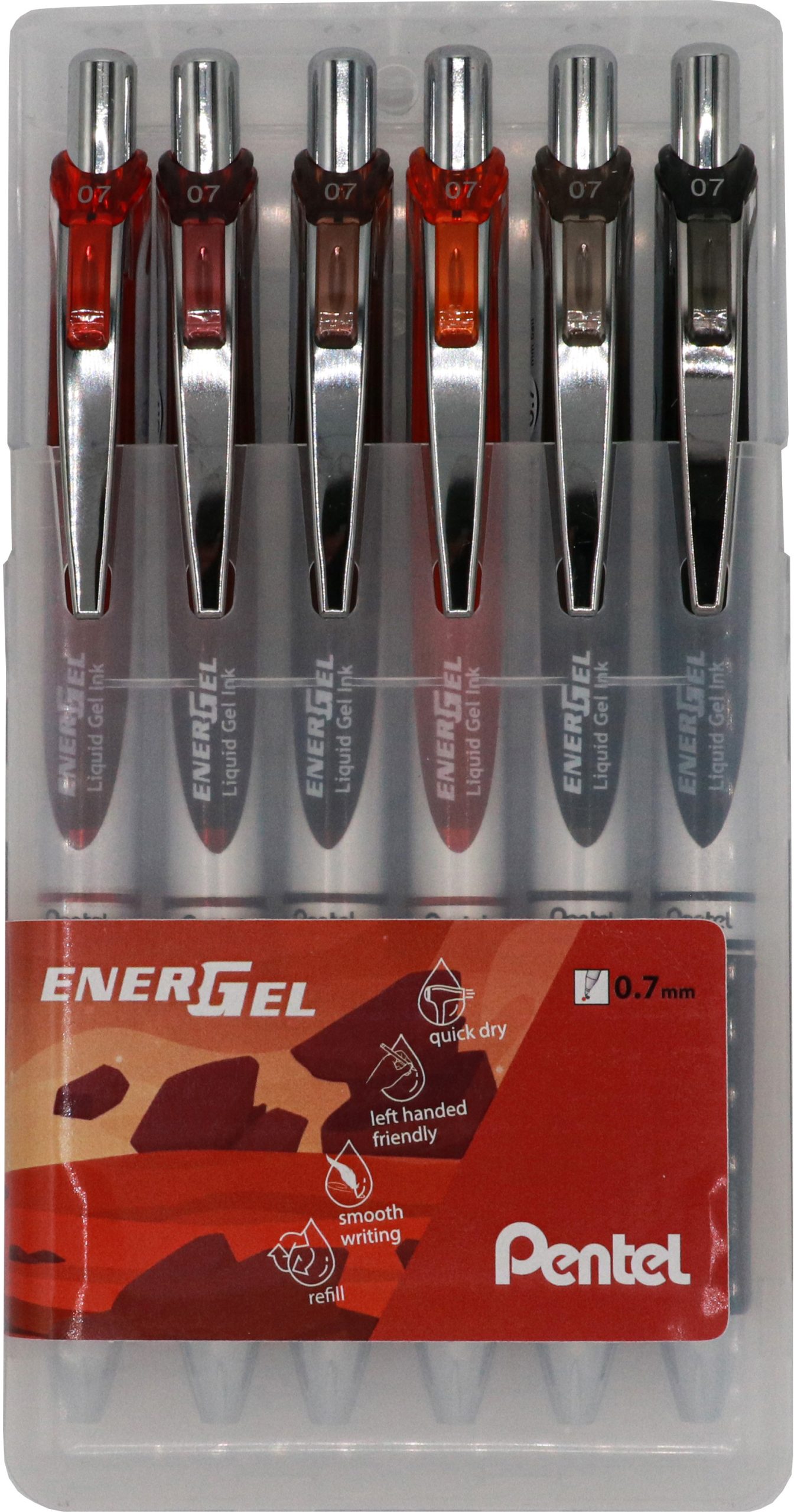 PENTEL-BL77-6EA-7610924170197 PENTEL Rollerball EnerGel 0.7mm BL77-6EA Earth Set 6 Stück – Bild 1