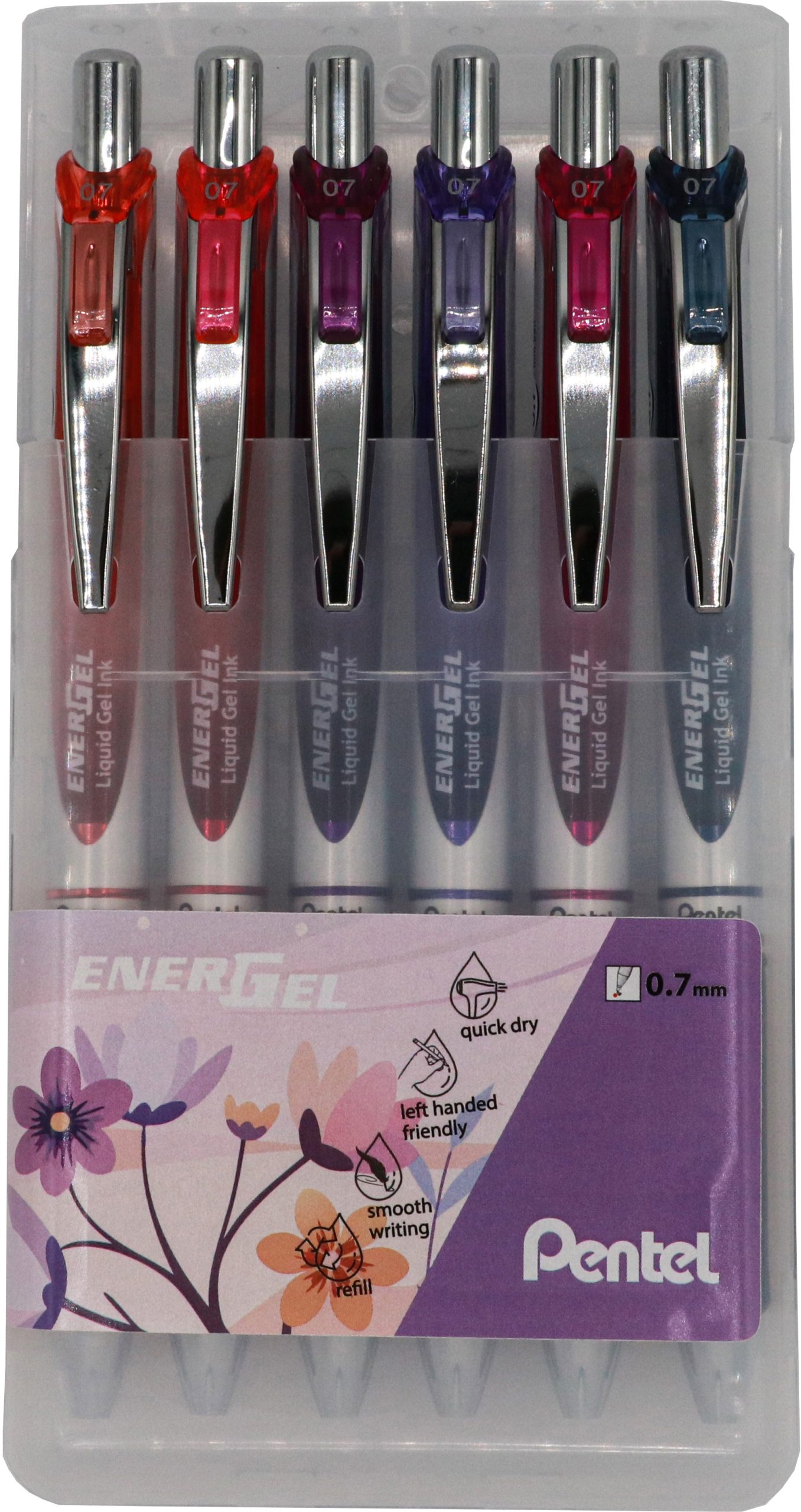 PENTEL-BL77-6FL-7610924170203 PENTEL Rollerball EnerGel 0.7mm BL77-6FL Flora Set 6 Stück – Bild 1