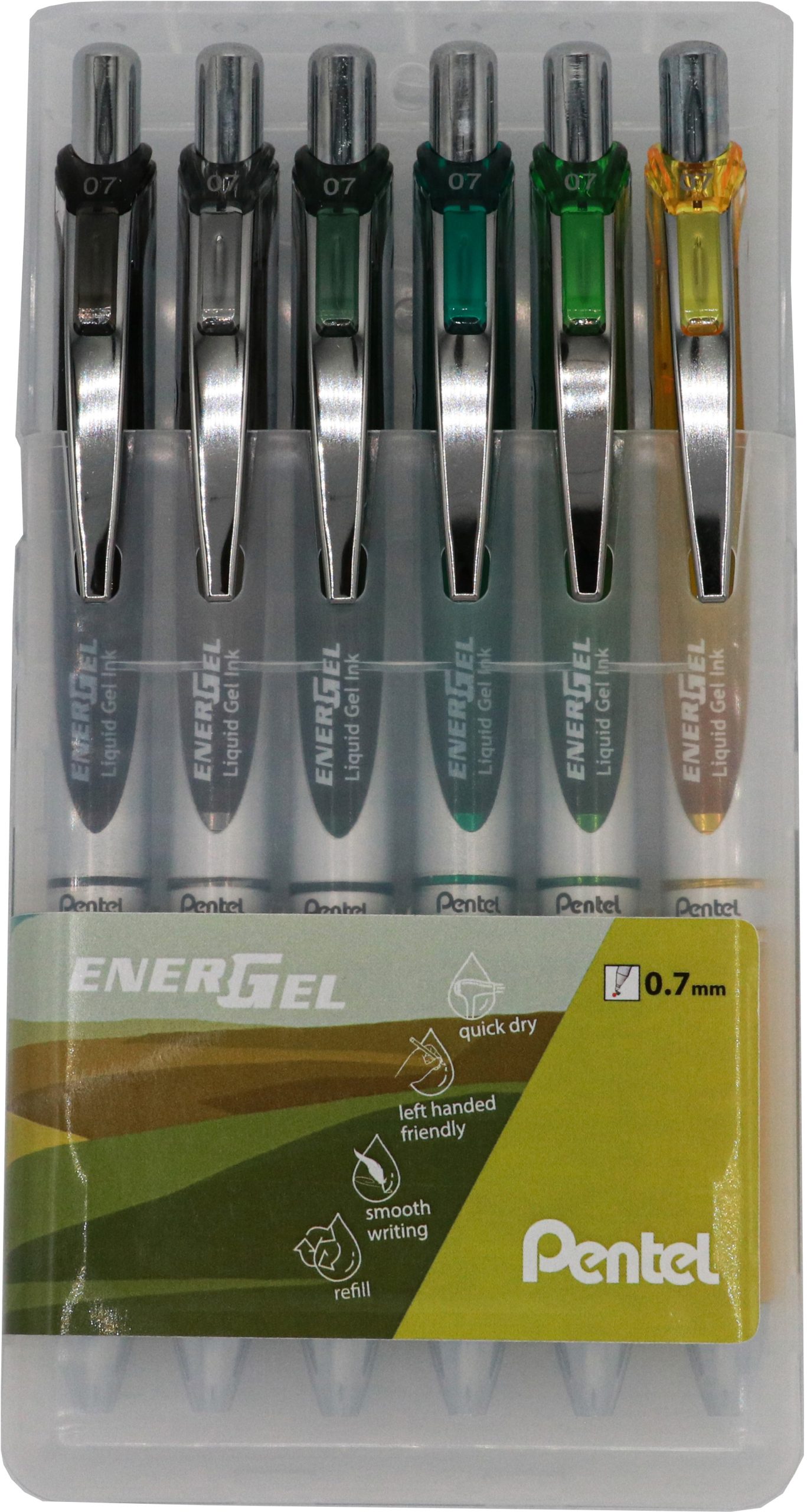 PENTEL-BL77-6TU-7610924170227 PENTEL Rollerball EnerGel 0.7mm BL77-6TU Tundra Set 6 Stück – Bild 1