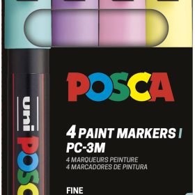 POSCA Marker 0.9-1.3mm PC-3M 4P SET 4 Stück, assortiert