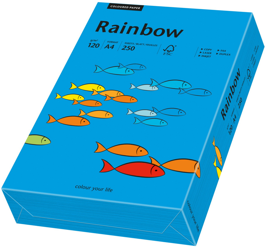 RAINBOW-88042766-7318761041068 RAINBOW Papier intensivblau/88 A4 88042766 FSC, 120g 250 Blatt – Bild 1