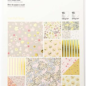 RICO DESIGN Motivpapierblock A4 0 Bouquet Sauvage 120g, 30 Blatt