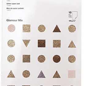 RICO DESIGN Glitterpapierblock A4 0 Glamour 180g, 10 Blatt