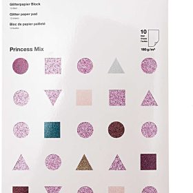 RICO DESIGN Glitterpapierblock A4 0 Prnicess 180g, 10 Blatt