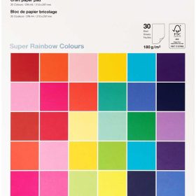 RICO DESIGN Bastelblock A4 0 Super Rainbow 180g, 30 Blatt