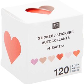 RICO DESIGN Sticker Herzen 0 holografhisch 120 Stück