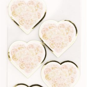 RICO DESIGN 3D-Sticker Herzen, Rosen 08792.72.52 weiss 5 Stück