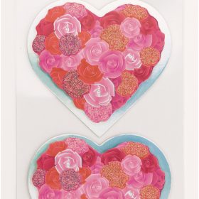 RICO DESIGN 3D-Sticker Herzen, Rosen 08792.72.56 rot 2 Stück