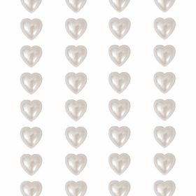 RICO DESIGN Perlensticker Herzen 08792.75.42 weiss 8mm