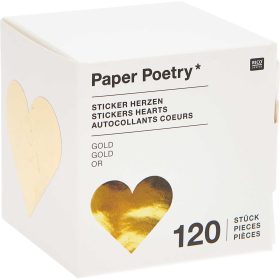 RICO DESIGN Sticker Herzen 300137 gold 120 Stück