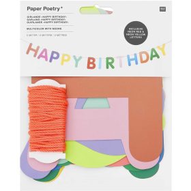 RICO DESIGN Girlande Happy Birthday 5m 300343 bunt