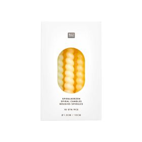 RICO DESIGN Spiralkerzen 10cm 400105 Smokey gelb Mix 10 Stück