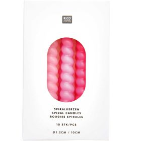 RICO DESIGN Spiralkerzen 10cm 400107 pink Mix 10 Stück