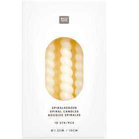 RICO DESIGN Spiralkerzen 10cm 400109 ecru 10 Stück