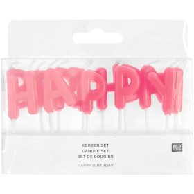 RICO DESIGN Kerzen Happy BIrthday 400589 neon pink