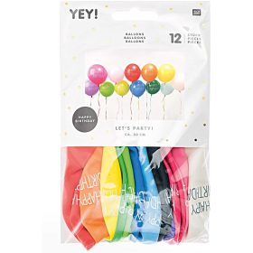 RICO DESIGN Luftballons 30cm 81001.00.15 Happy Birthday