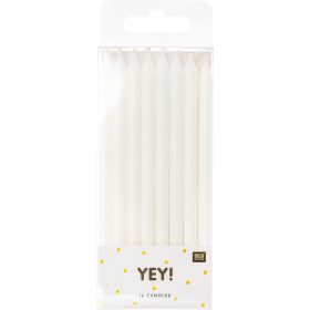 RICO DESIGN Geburtstagskerzen 12cm 81004.01.01 weiss 24 Stück