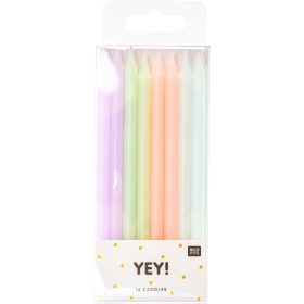 RICO DESIGN Geburtstagskerzen 12cm 81004.01.08 pastell 24 Stück