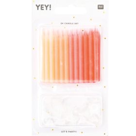 RICO DESIGN Geburtstagskerzen 10cm 81004.01.13 Fashion 24 Stück