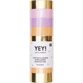 RICO DESIGN Luftschlangen 3.8m 81004.02.44 Farbmix Flieder