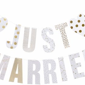 RICO DESIGN Girlande Just Married 3m 99000.64.52 weiss, gold