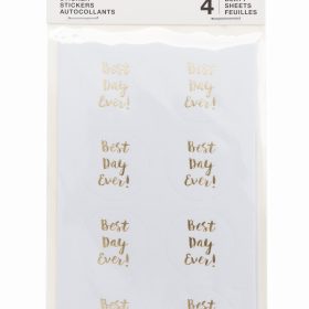 RICO DESIGN Sticker Best Day ever 99001.22.13 weiss 32 Stück