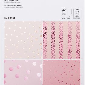 RICO DESIGN Motivpapierblock Hot Foil 99001.50.53 270g, Beere Mix,10 Blatt
