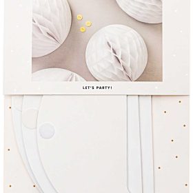 RICO DESIGN Wabenpapier 20-30cm 99001.71.26 Bälle, weiss 3 Stück