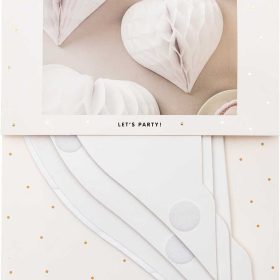 RICO DESIGN Wabenpapier 20-30cm 99001.71.31 Herz, weiss 3 Stück