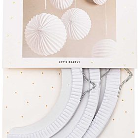 RICO DESIGN Papierlampions 18.5-27cm 99001.71.87 weiss 3 Stück