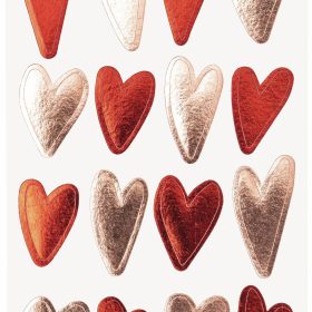 RICO DESIGN Sticker Herzen 99001.78.07 rosa, rot, 48 Stück