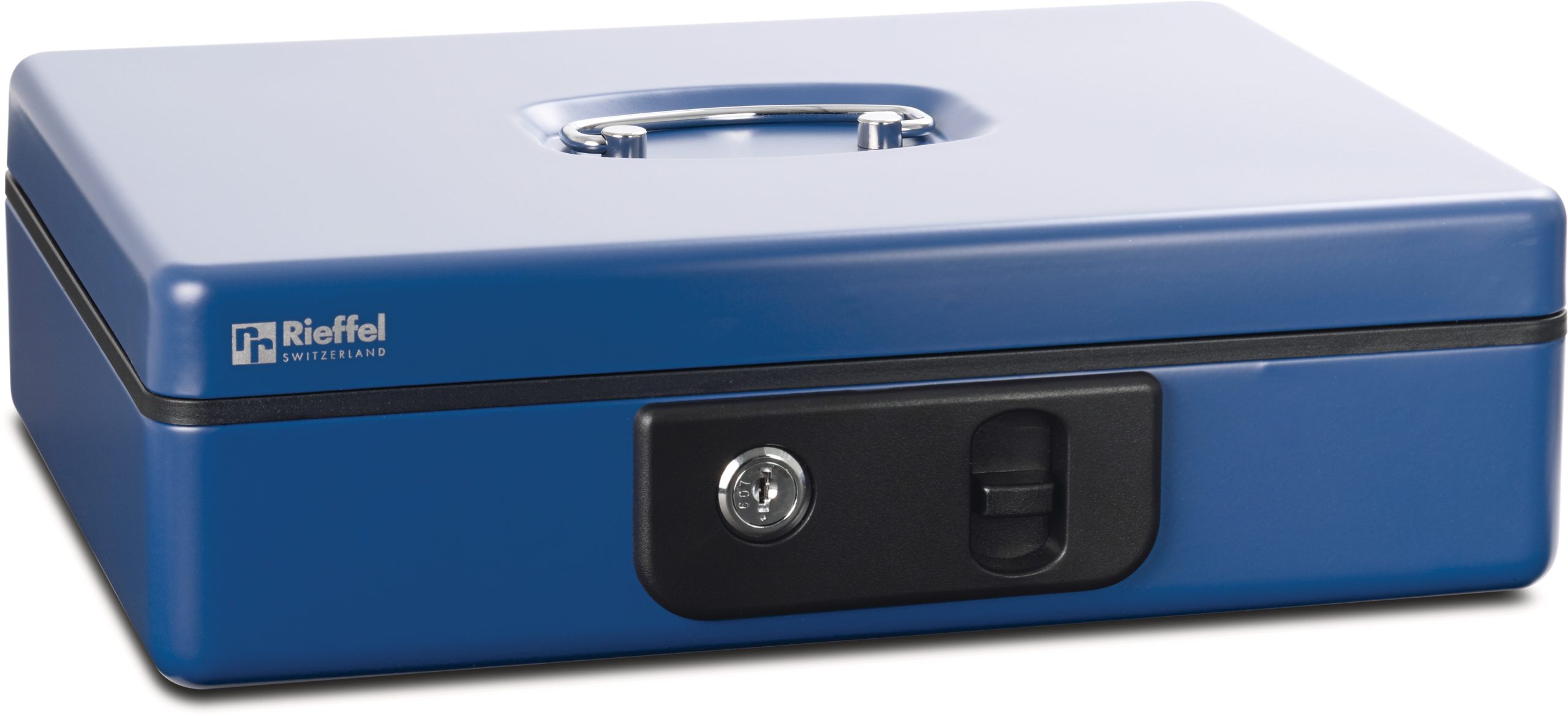 RIEFFEL-SWITZERLAND-A13185-7640115310859 RIEFFEL SWITZERLAND Geldkassette DeLuxe 4 A13185 30x23x8cm blau – Bild 1