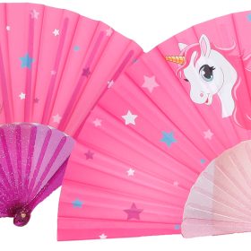 ROOST Handfächer Einhorn 23cm 621507 assortiert